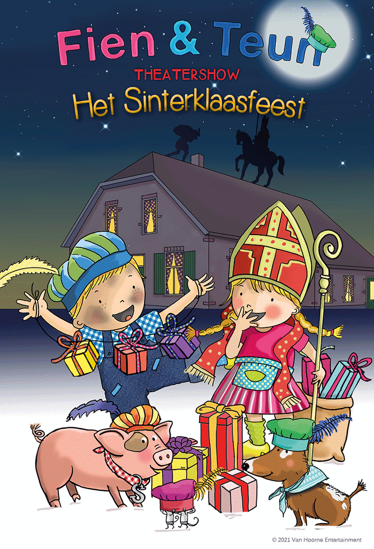 U Itgelicht Fien Teun Het Sinterklaasfeest staand met logo Credits Fent