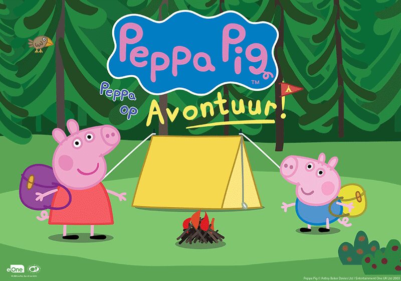 Overzicht Peppa Pig Live Peppa op Avontuur liggend credits Astley Baker Davies
